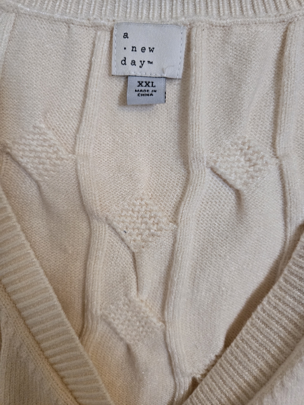 a new day Cream Cable-Knit V-Neck Button Sweater Vest - Picture 4 of 4